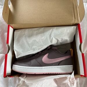 Nike Court Borough Low 2 Sneakers with Brown and Pink Highlights